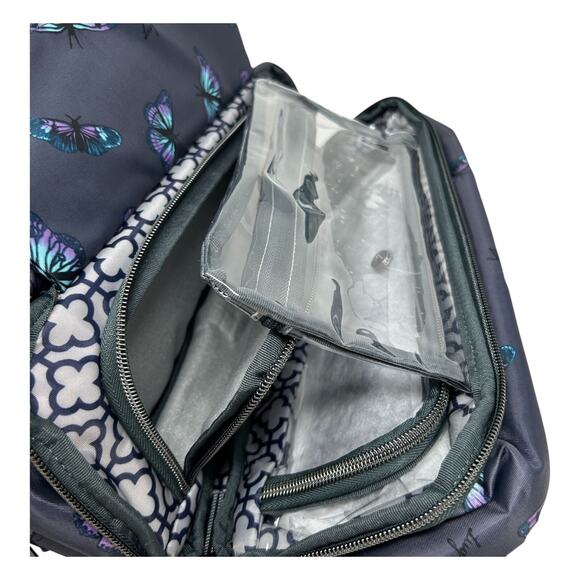 Lug Flatbed Slim Cosmetic Case Bag Butterfly Gray Travel Cruise Organizer Craft - Picture 8 of 16